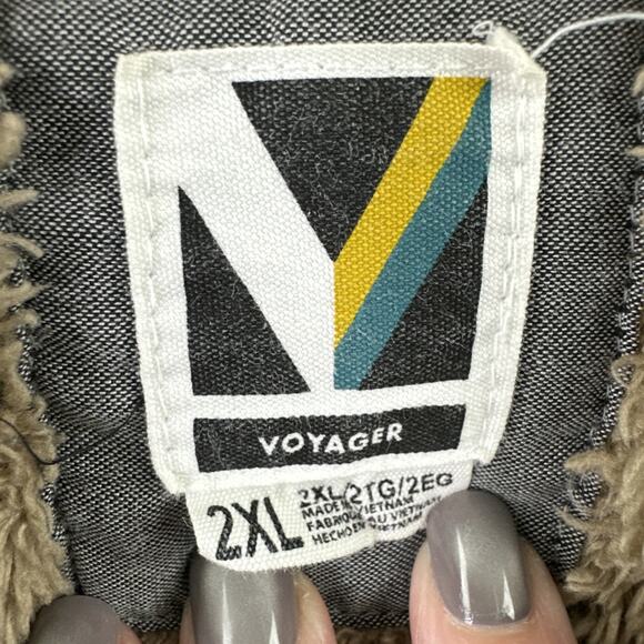 Voyager Men's Polar Fleece Soft Bonded Shirt Jacket Olive Green Size XXL - Picture 4 of 10